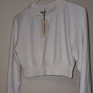 Cotton Citizen NEW WITH TAGS Cropped White Sweatshirt